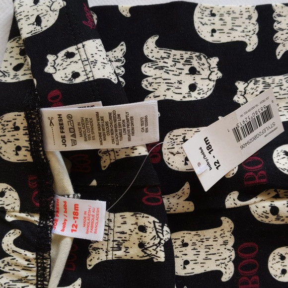 NEW joe fresh halloween ghost print leggings 12-18 months baby girl - Picture 2 of 4